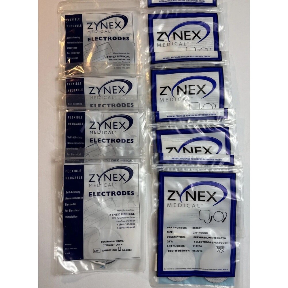 Zynex Medical TENS Unit Electrodes 2" Round Pads, 8-Pack of 4, 32-Count